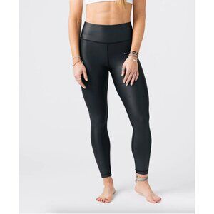 ZYIA Black Metallic Light n Tight Hi-rise 7/8 24” Leggings Shine Size 8-10